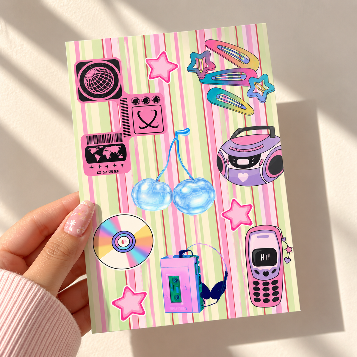 Y2K Retro Tech Kindle Insert, Cute 2000s Aesthetic Kindle Wallpaper, Digital Download