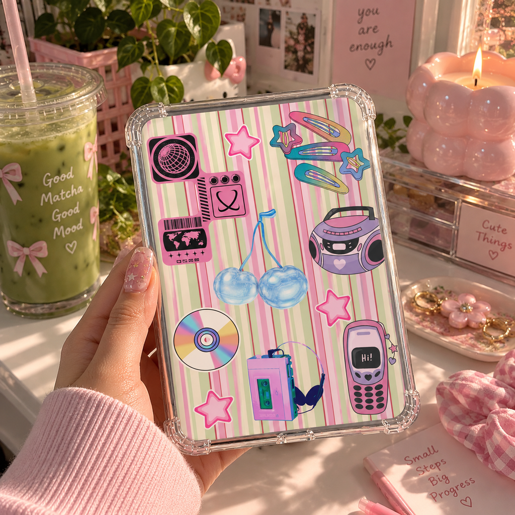 Y2K Retro Tech Kindle Insert, Cute 2000s Aesthetic Kindle Wallpaper, Digital Download