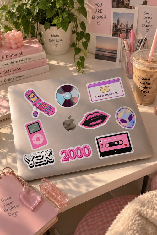 Y2K Digital Sticker Pack | Retro 2000s Cute Stickers | Flip Phone, CD, iPod & More | Printable & Digital Stickers